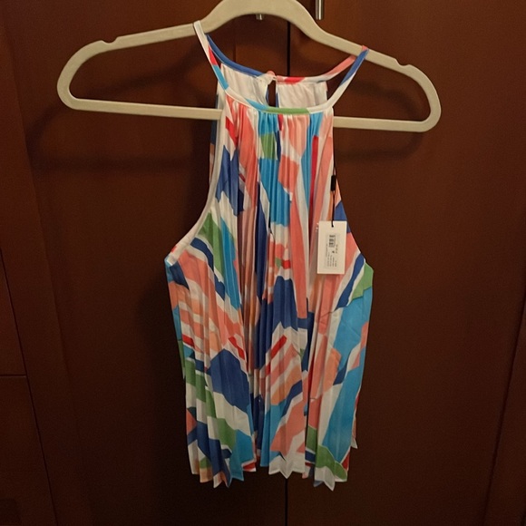 NWT Milly Bonny Pleated Halter Top / Medium - Picture 4 of 5